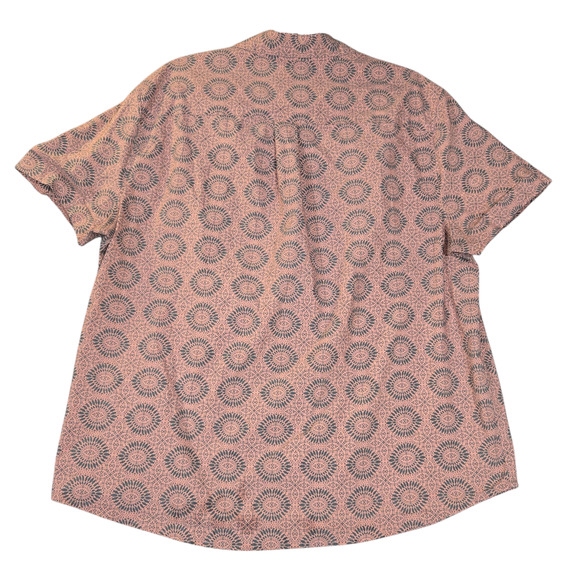 Eco Threads Womens Large Snap Up Shirt Dusty Rose Geometric Sustainable Recycled - Picture 12 of 14